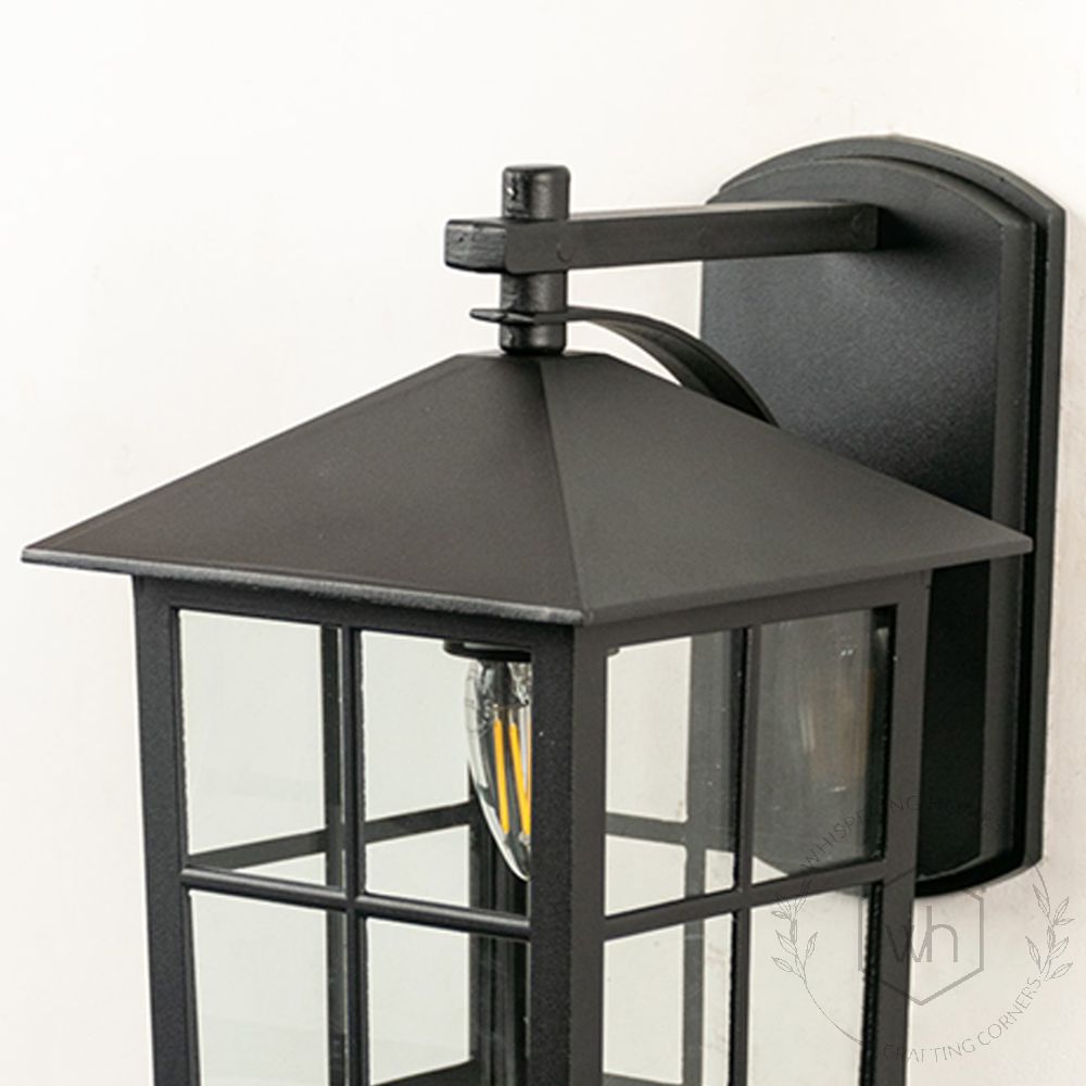 Falcon Outdoor Wall Light - Black Closeup