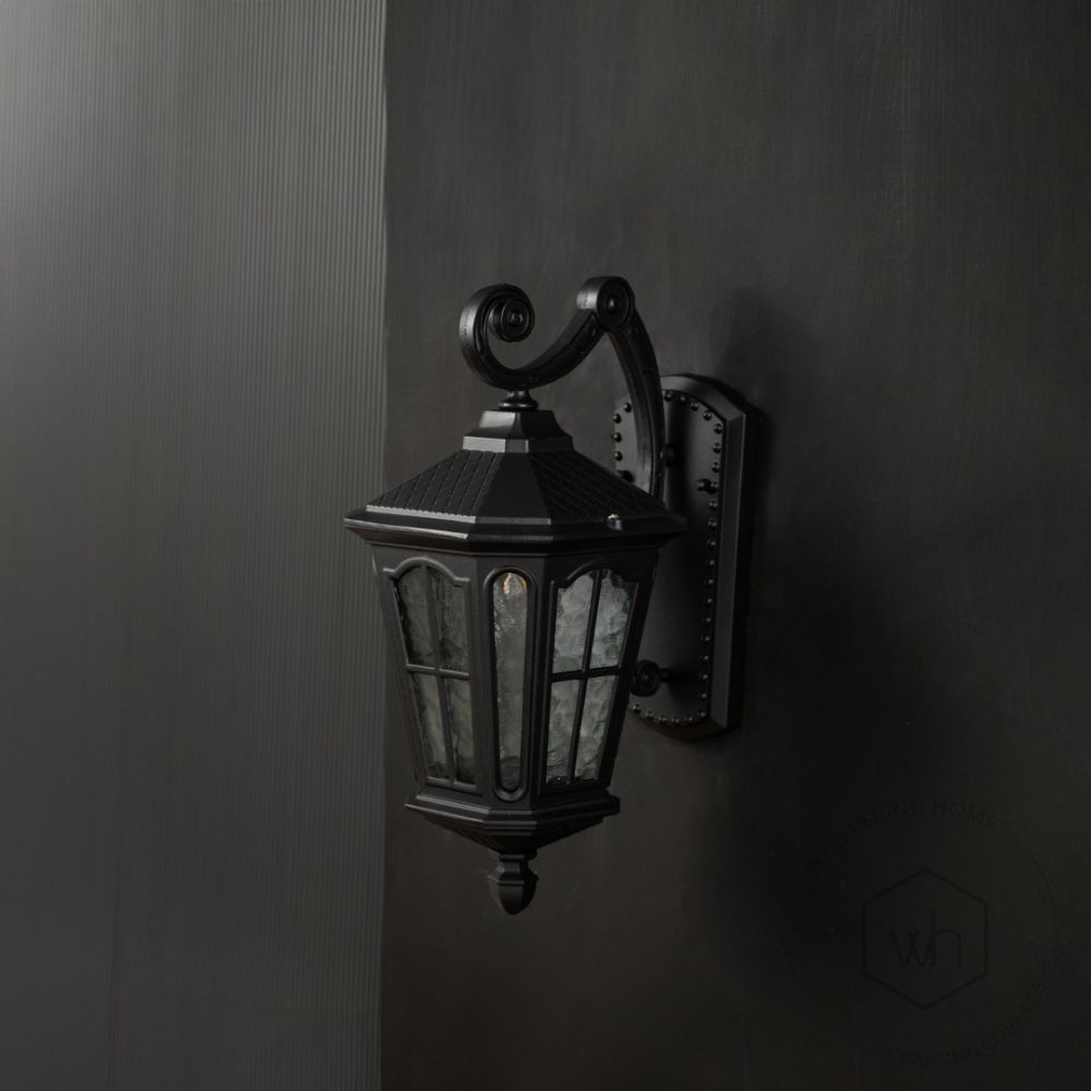 Halla Outdoor Wall Light - Down Light Off Black Background