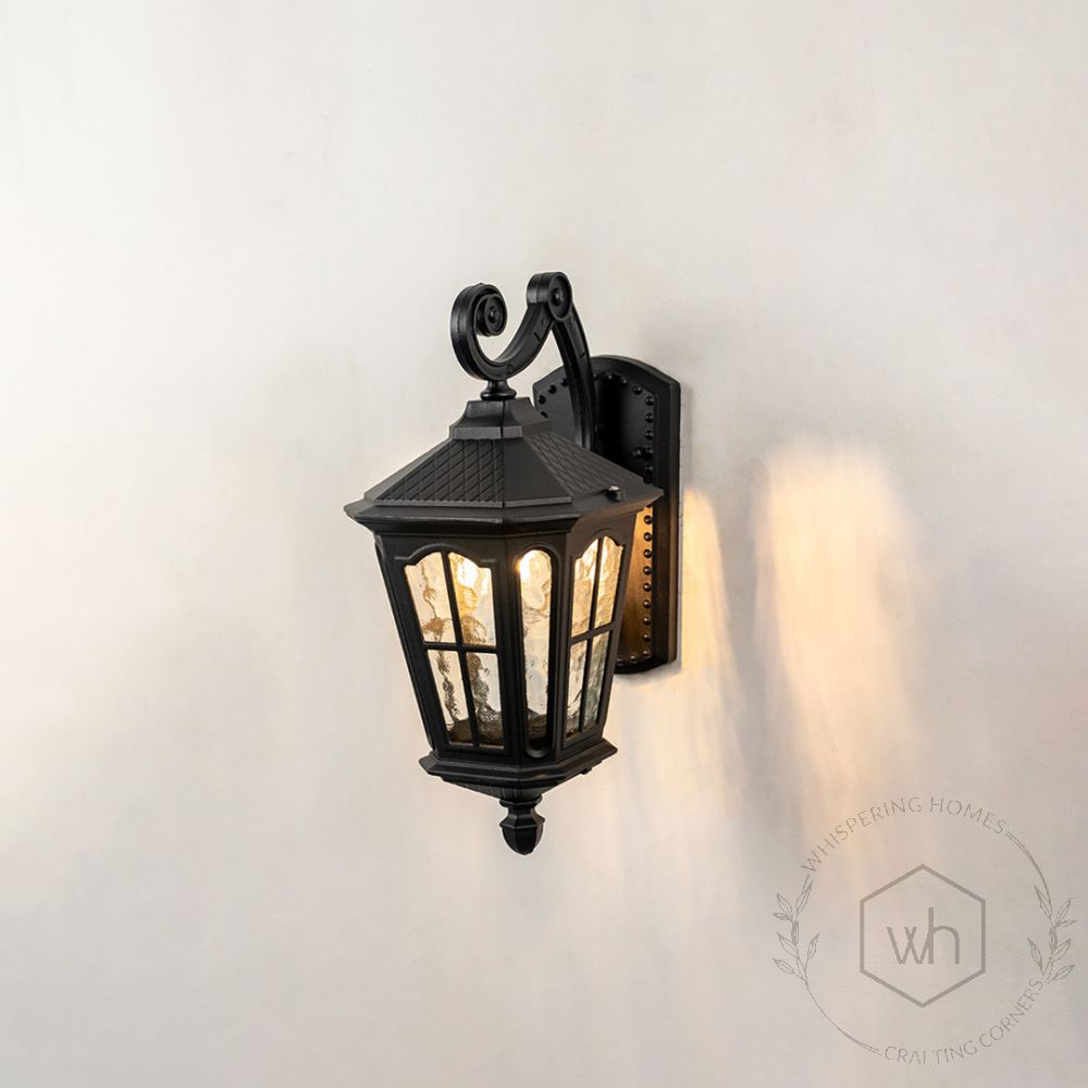 Halla Outdoor Wall Light - Down Light On White Background