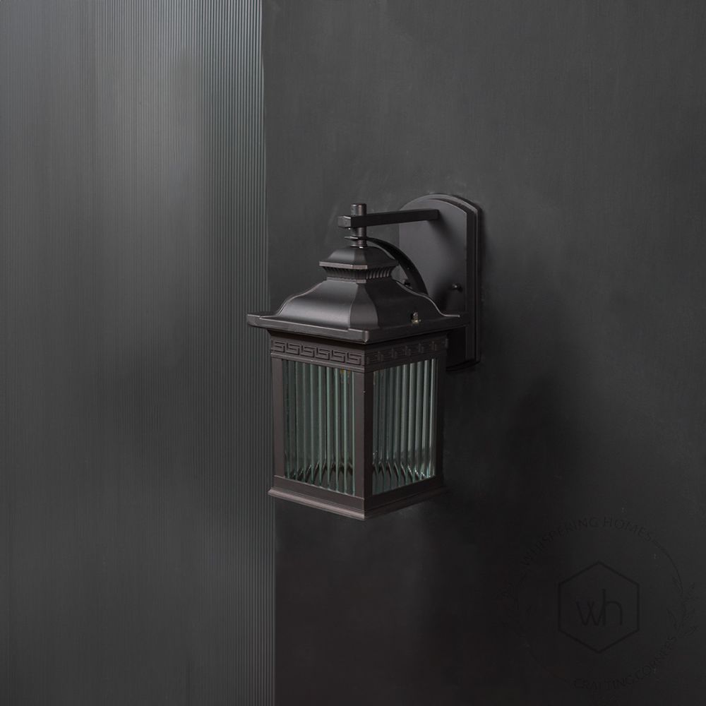 Porch Outdoor Wall Light - Dark Brown Light Off Black Background