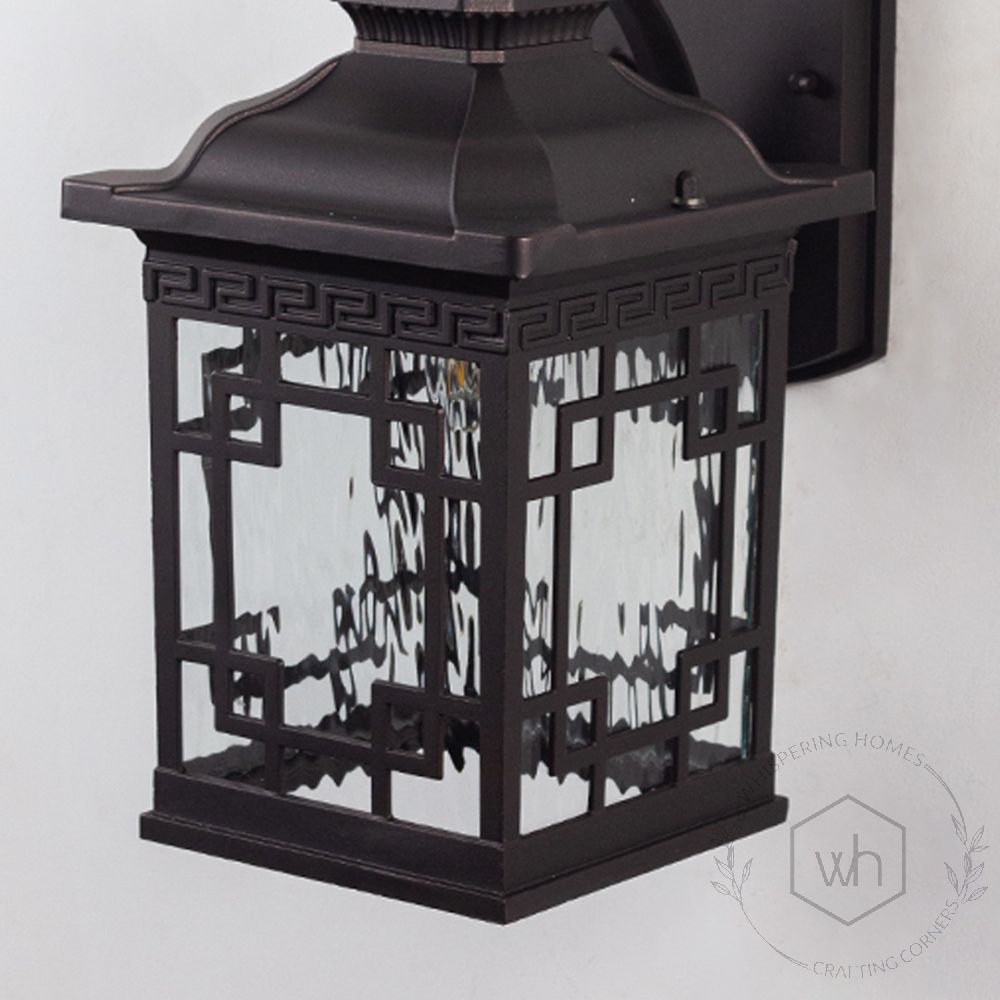 Chamberlin Outdoor Wall Light - Dark Brown Closeup