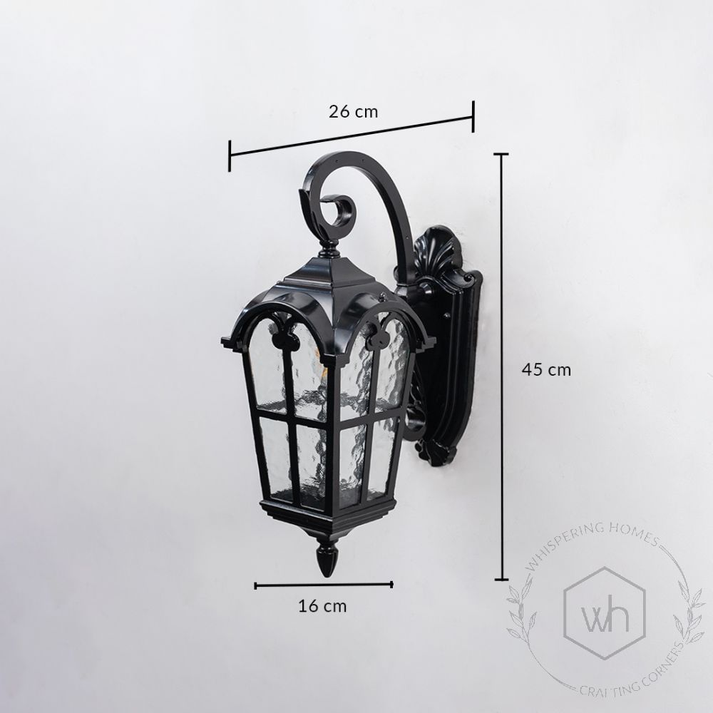 Desse Outdoor Wall Light - Black Dimensions