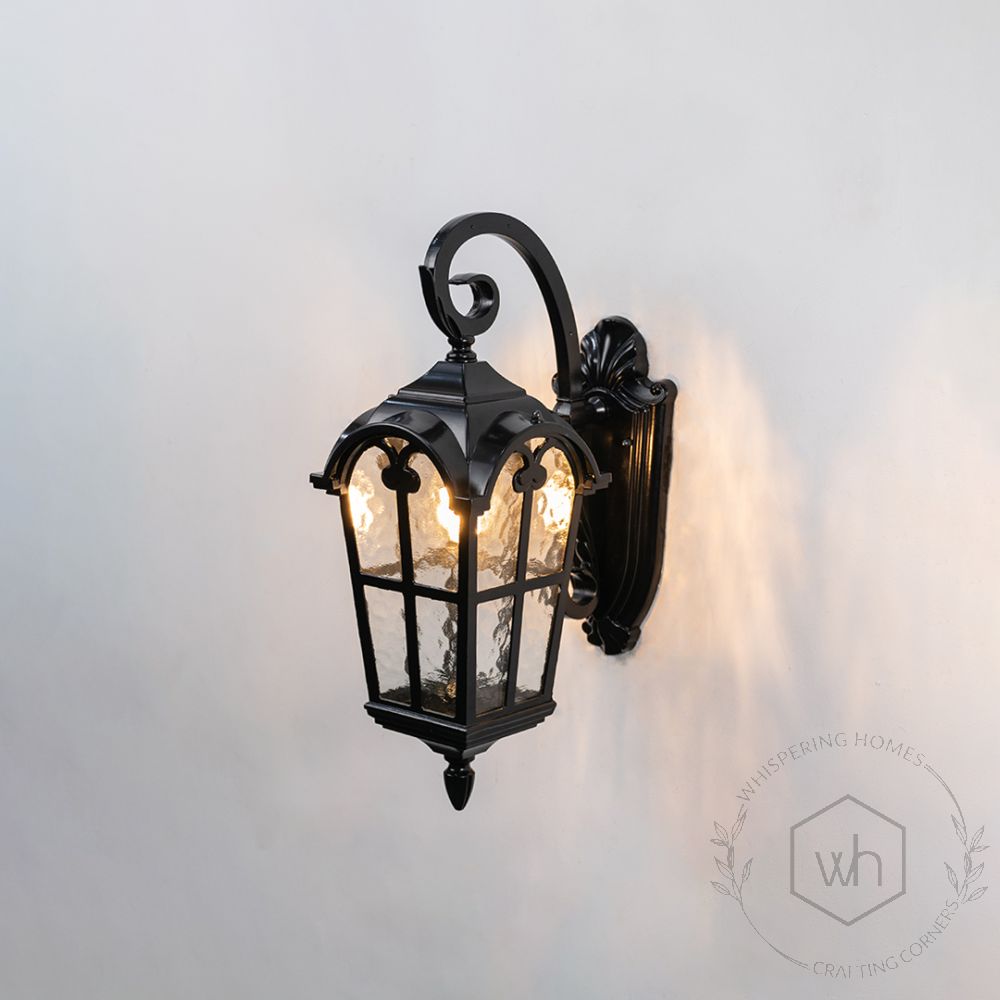 Desse Outdoor Wall Light - Black Light On White Background