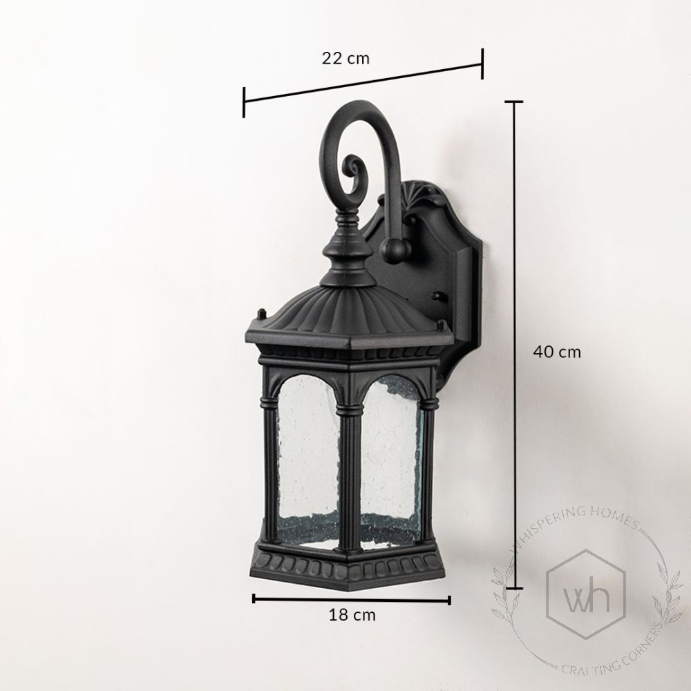 Affable Outdoor Wall Light - Black Dimensions