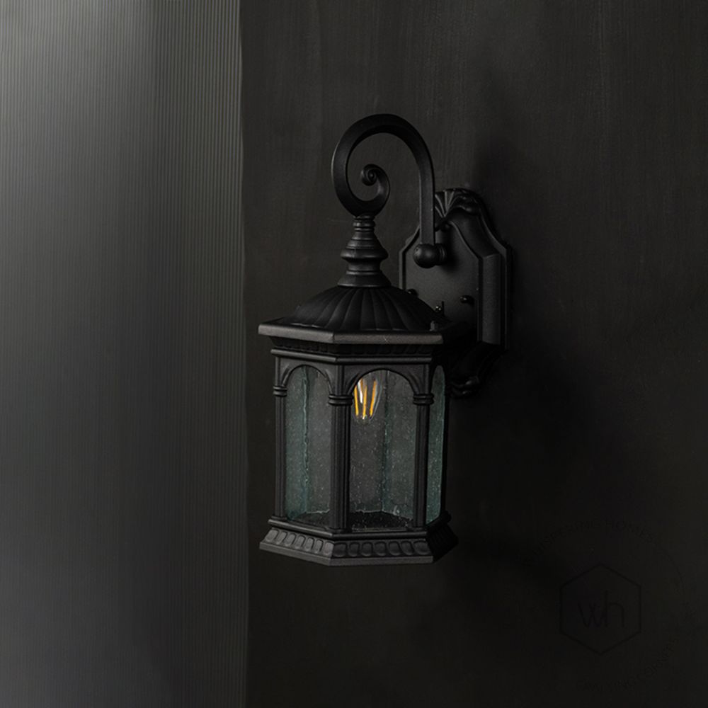 Affable Outdoor Wall Light - Black Light Off Black Background