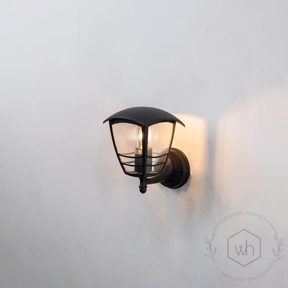 Nettle Outdoor Wall Light - Black Light On White Background