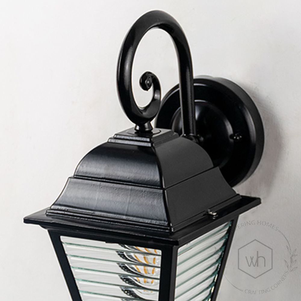 Misty Outdoor Wall Light - Black Closeup