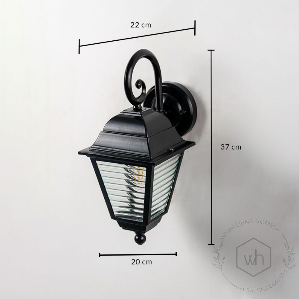 Misty Outdoor Wall Light - Black Dimensions