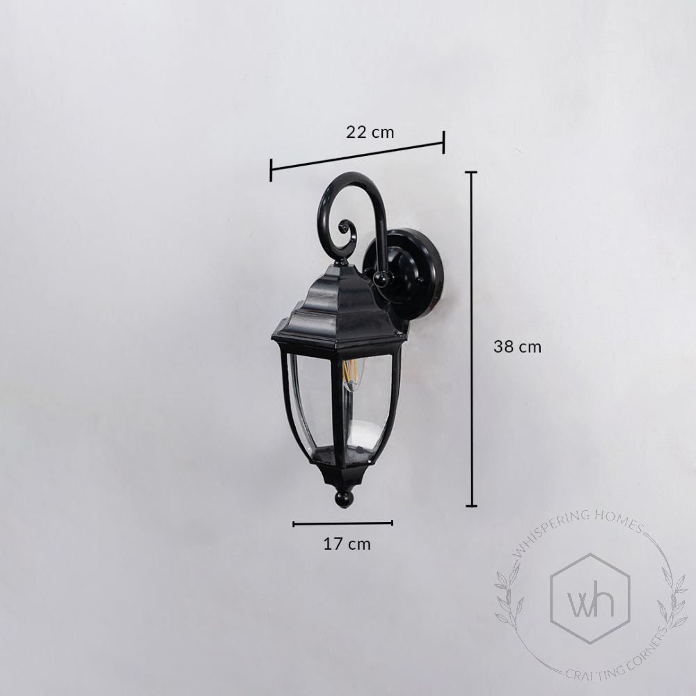 Chasm Outdoor Wall Light - Black Dimensions