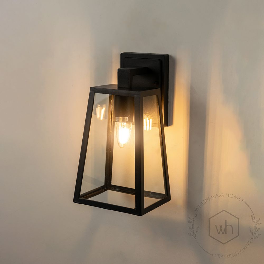 Onset Outdoor Wall Light - Black Light On White Background