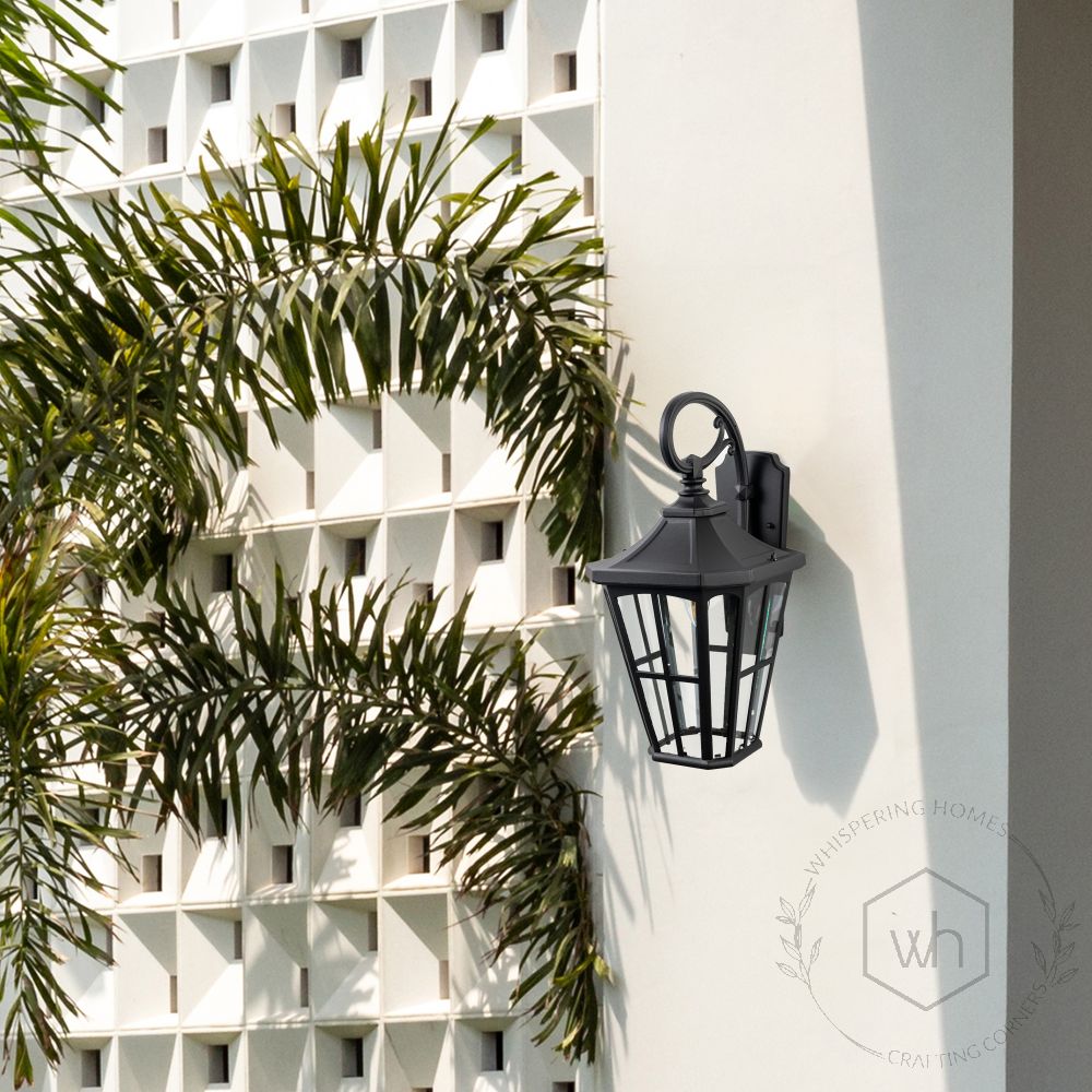 Lantern Outdoor Wall Light - Black Lifestyle