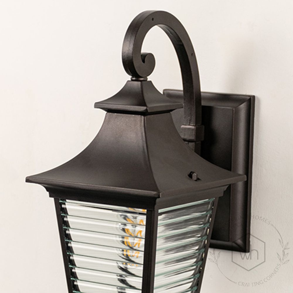 Bungalow Outdoor Wall Light - Dark Brown Closeup