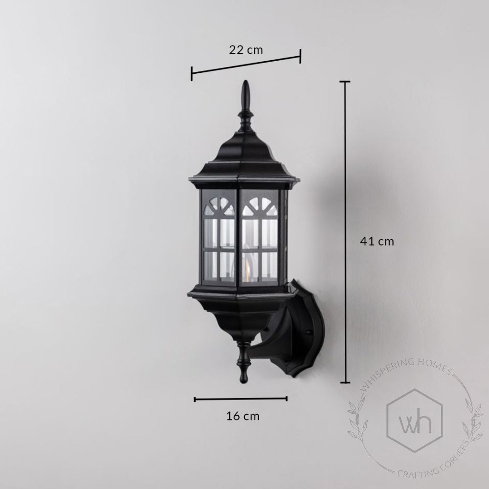 Castle Outdoor Sconce Light - Black Dimensions