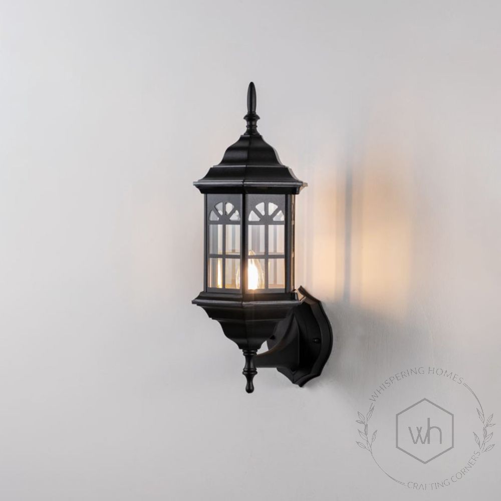 Castle Outdoor Sconce Light - Black Light On White Background