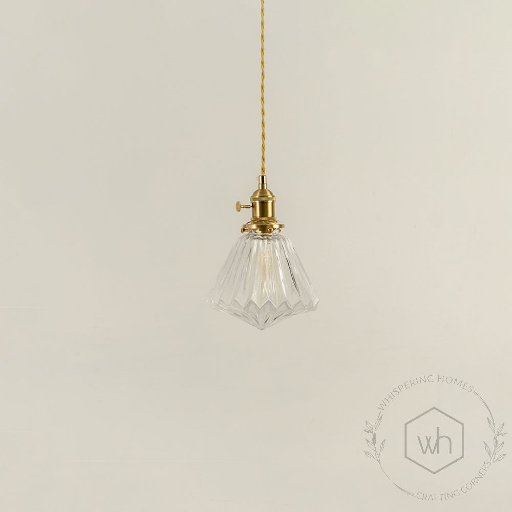 Petalos Glass Hanging Light Light Off White Background