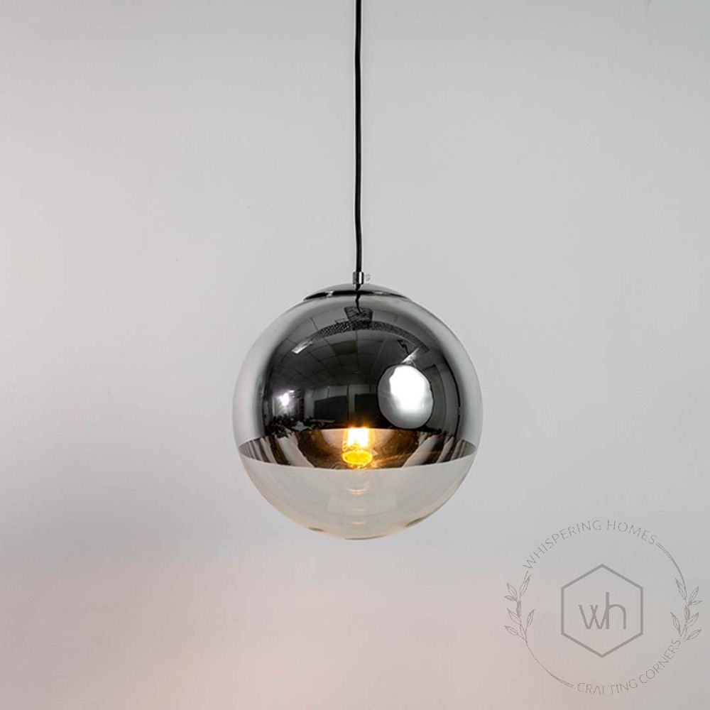 Modern Round Mini Ball Hanging Lamp Light On White Background