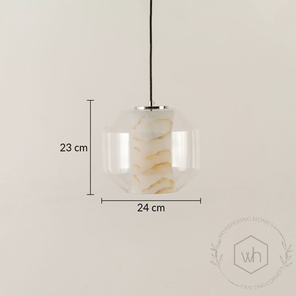 Marble Grain Glass Round Pendant Lamp Dimensions