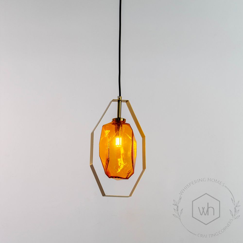 Modern Crystal Rock Style Glass Pendant Lamp