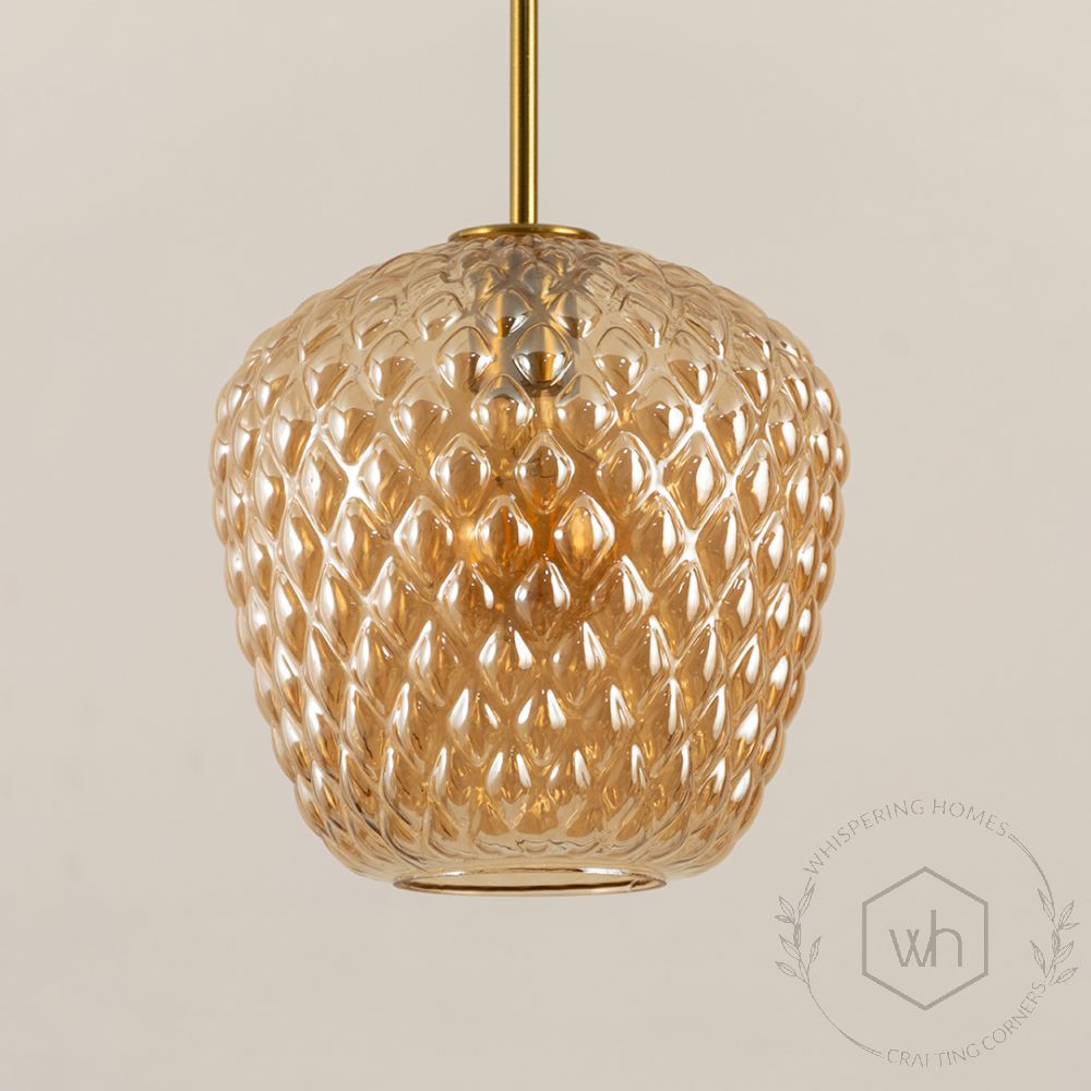 Textured Pattern Bud Shape Pendant Lamp Closeup