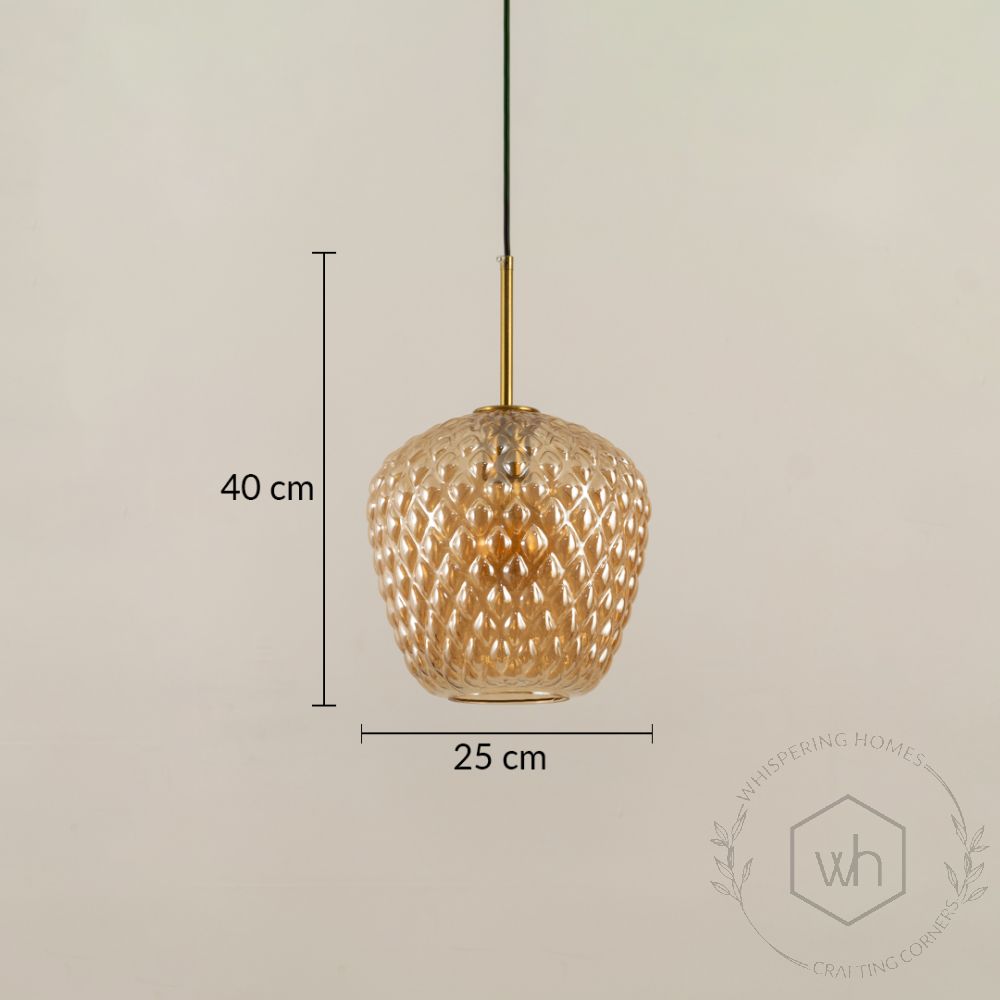 Textured Pattern Bud Shape Pendant Lamp Dimensions