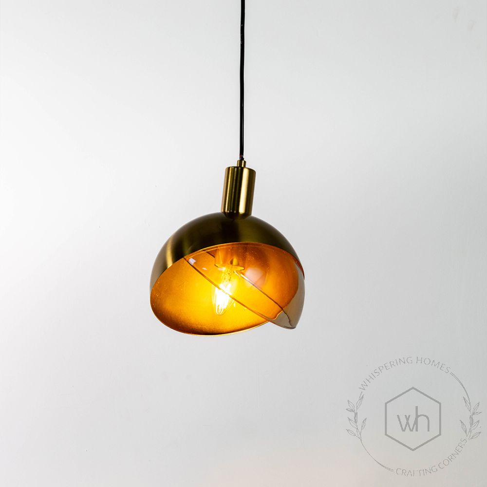 Nordic Style Glass Pendant Lamp Light On White Background