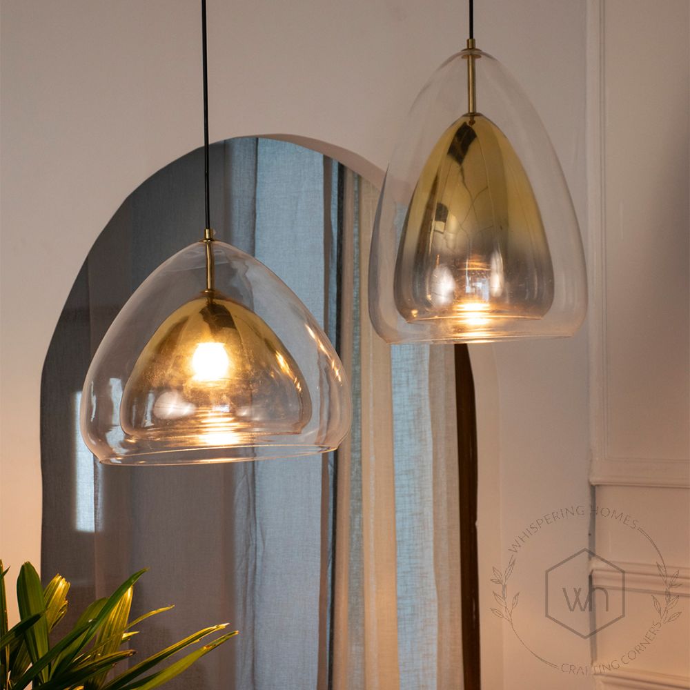 Clear Glass Dome Shape Hanging Pendant LampLifestyle 1