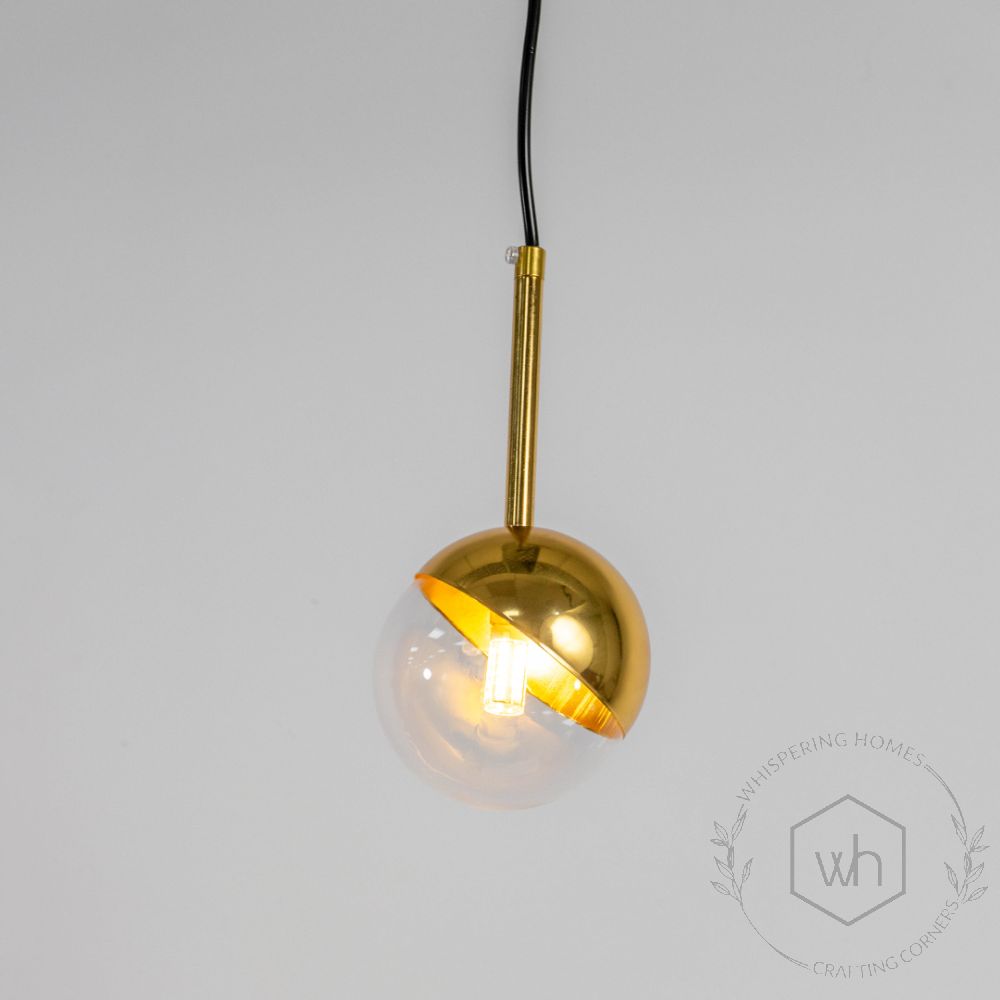 Glass Ball Hanging Pendant Lamp Light On White Background