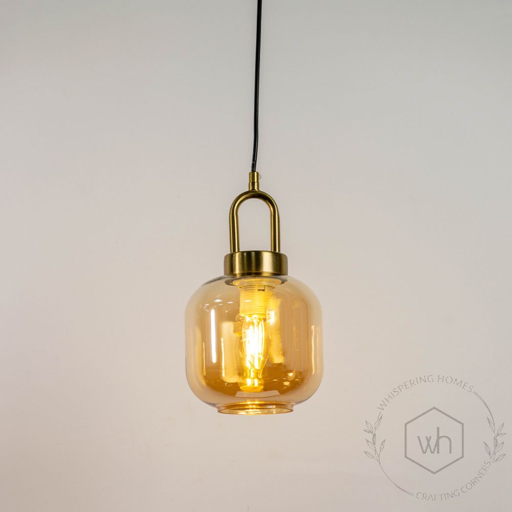 Luminex Hanging Pendant Light Light On White Background