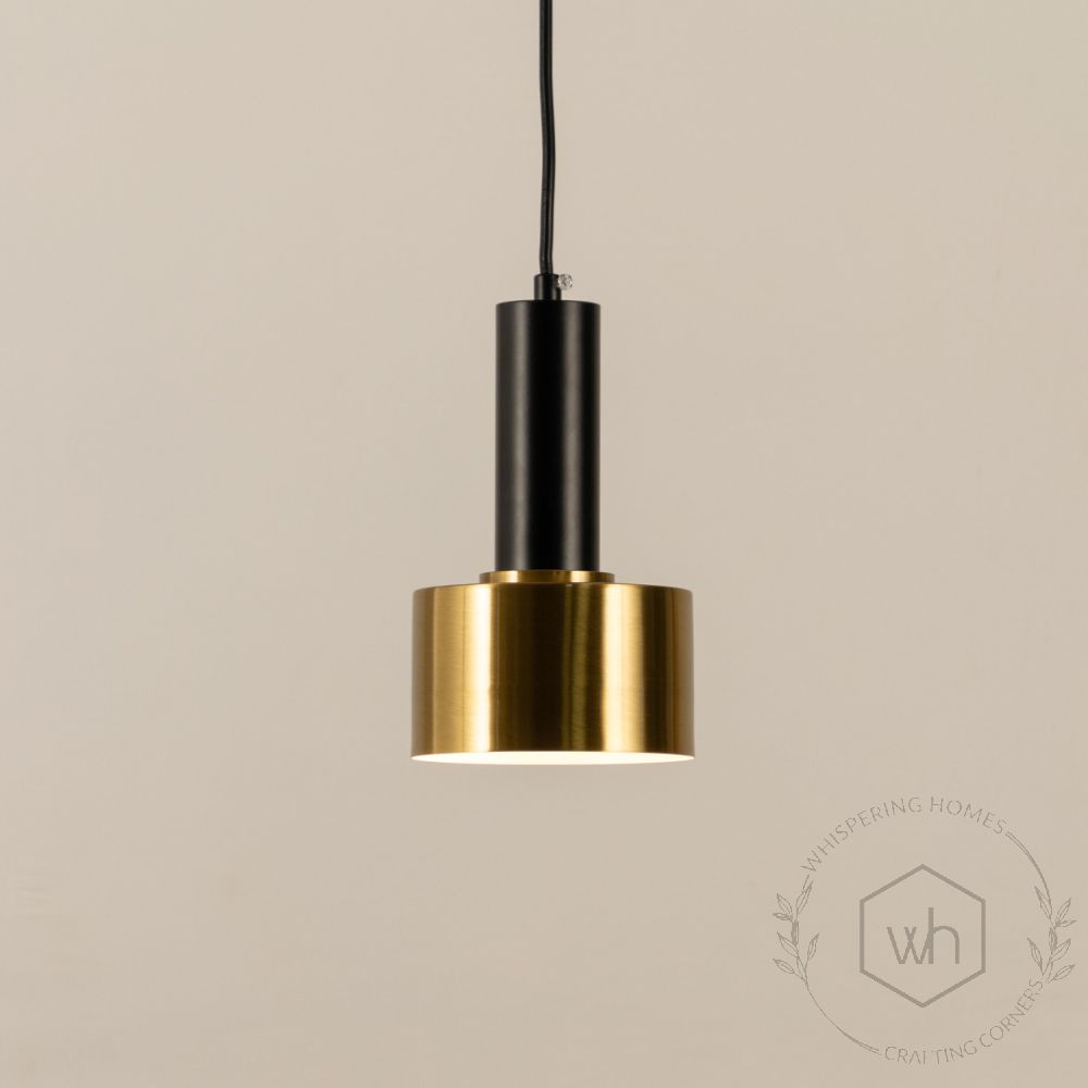 Nordic Style Single Pendant Light Light On White Background