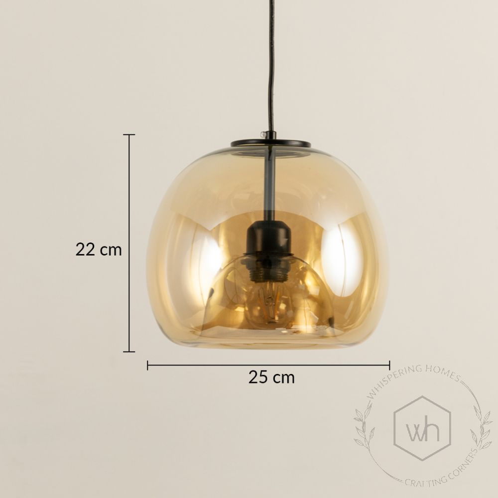 Modern Hanging Pendant Light Amber Dimensions