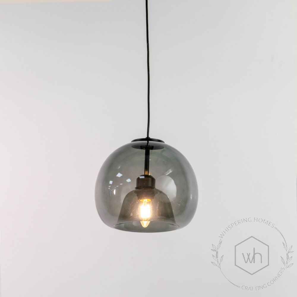 Modern Hanging Pendant Light - Black Light On White Background