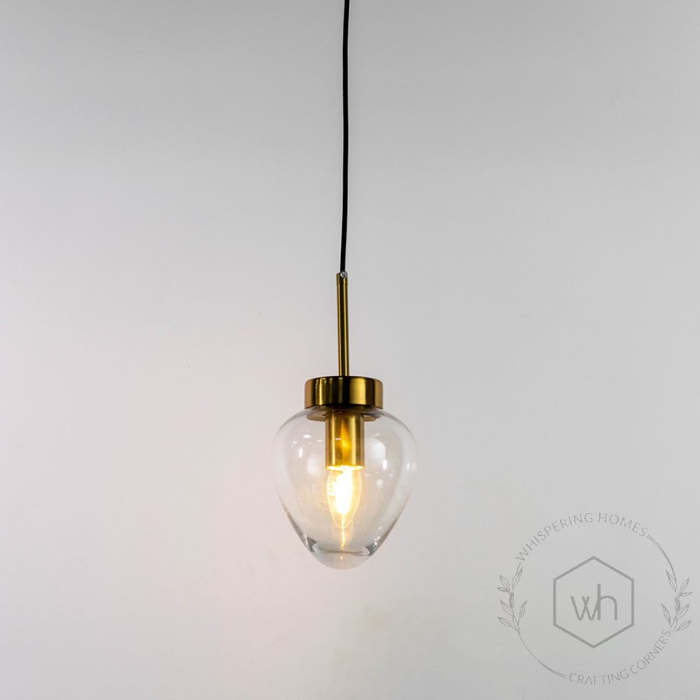 Opulent Shine Glass Hanging Pendant Lamp Light On White Background