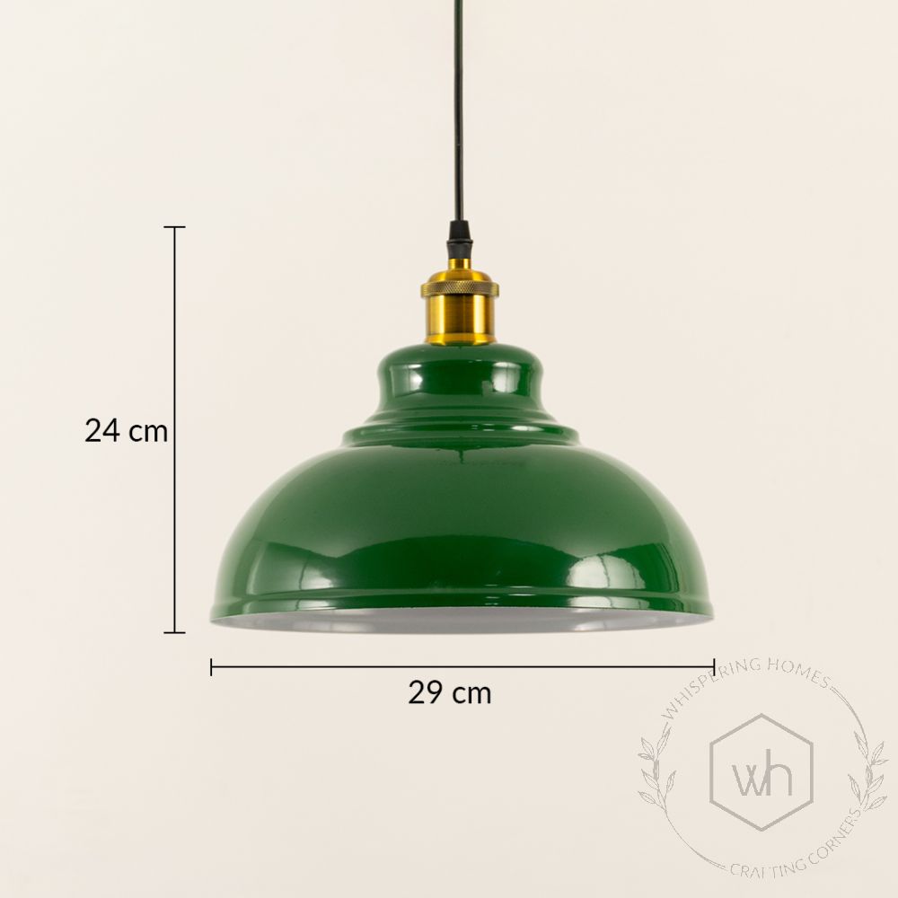 Factory Style British Green Pendant Light Dimensions