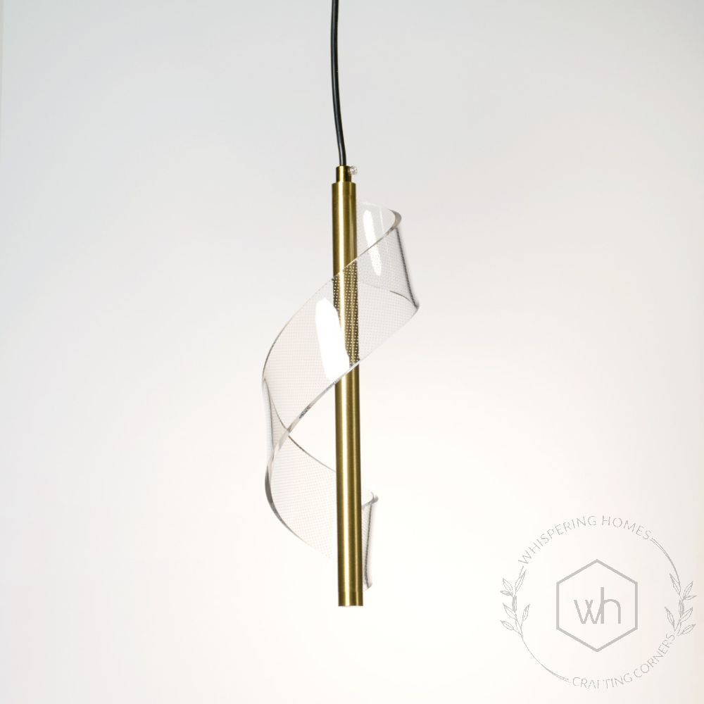 Encino Modern Glam Luxe Pendant Lamp Light Off White Background