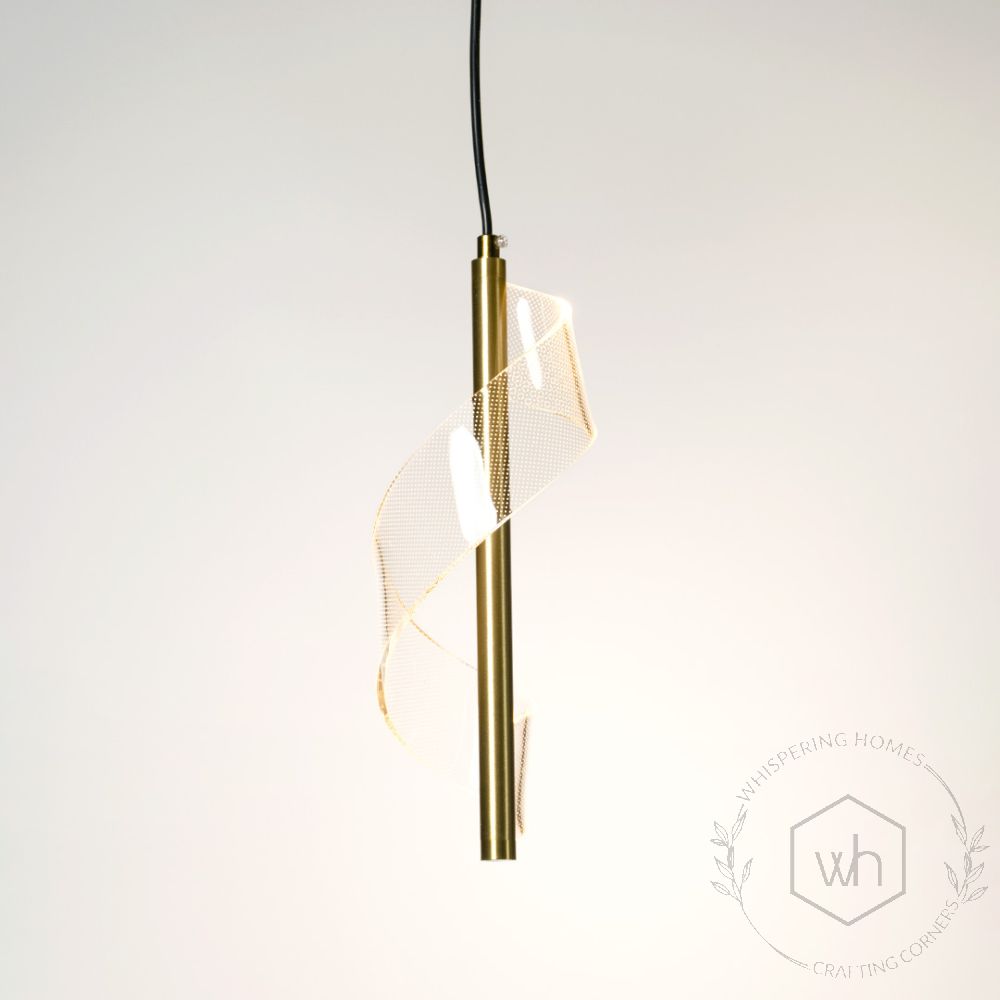 Encino Modern Glam Luxe Pendant Lamp Light On White Background