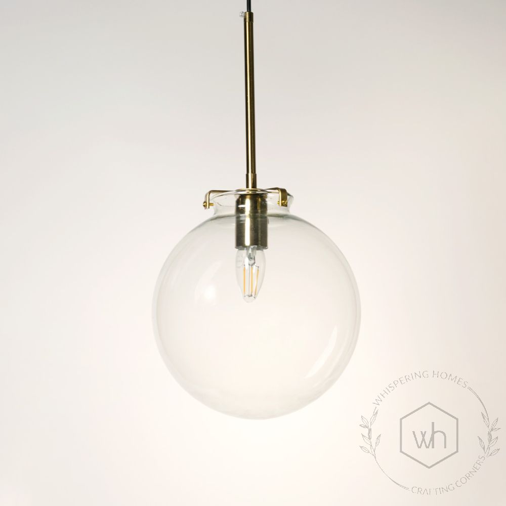 Estro Glass Pendant Light Light Off White Background