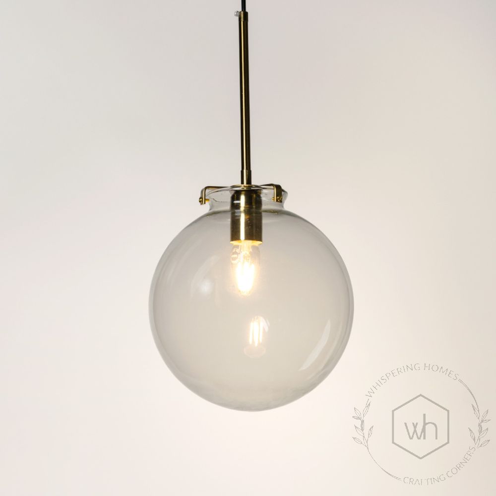 Estro Glass Pendant Light Light On White Background