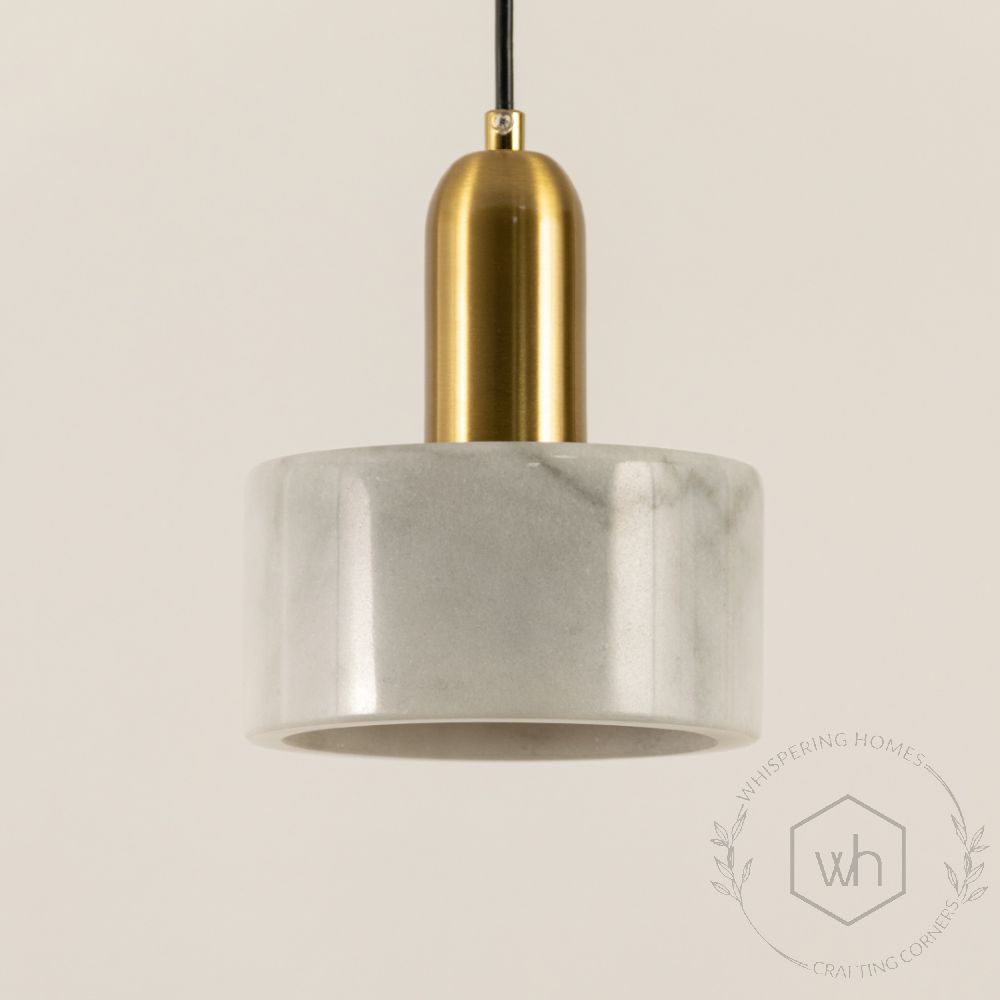 Marble Pendant Light White Closeup