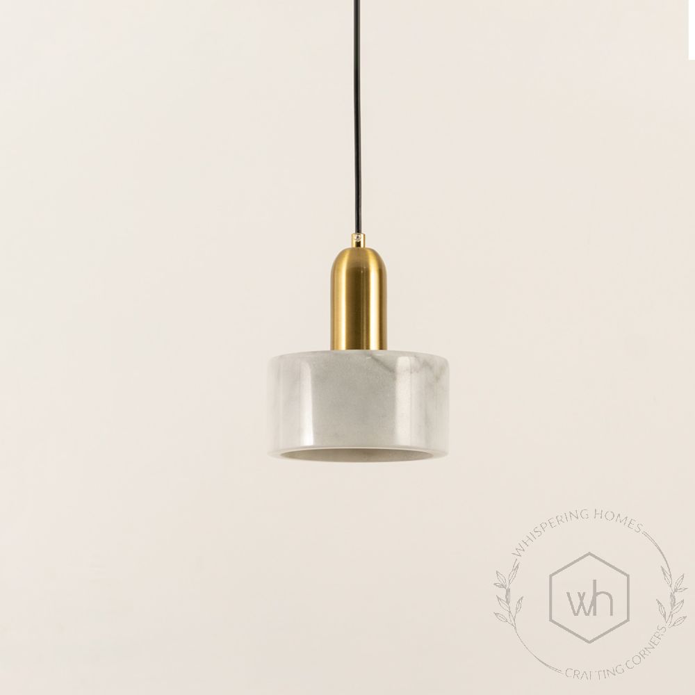 Marble Pendant Light White Light Off White Background