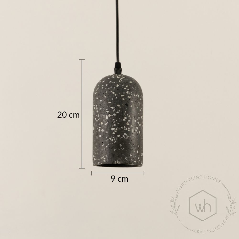 Terrazzo Cement Pendant Light Black Dimensions