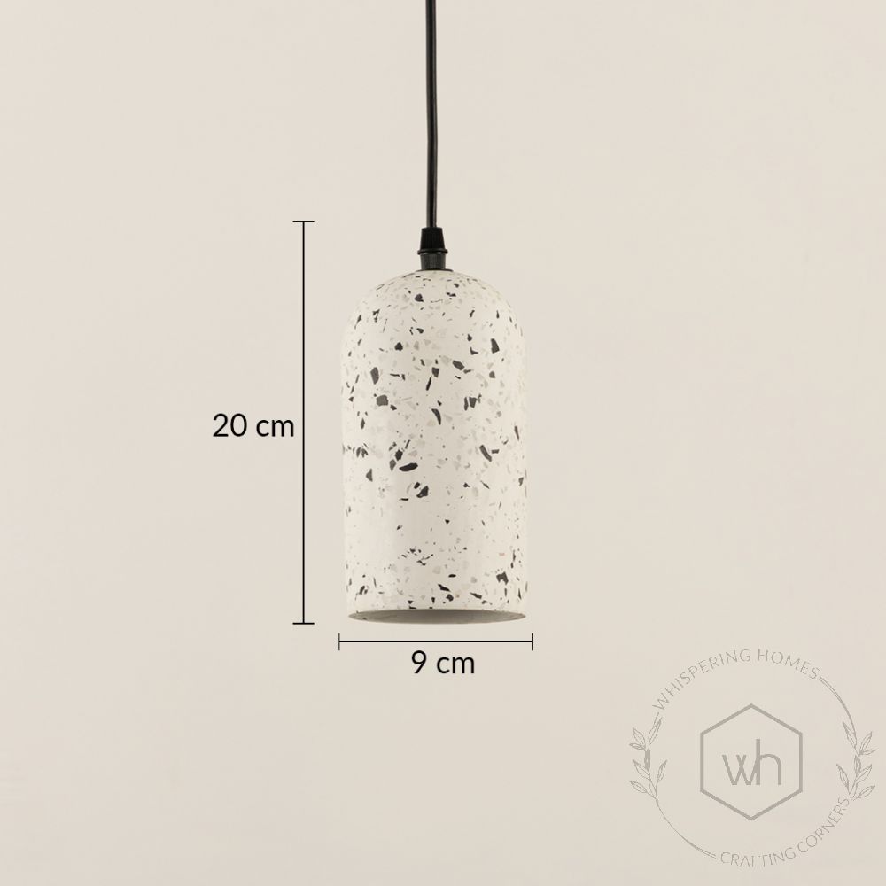 Terrazzo Cement Pendant Light Black White Dimensions