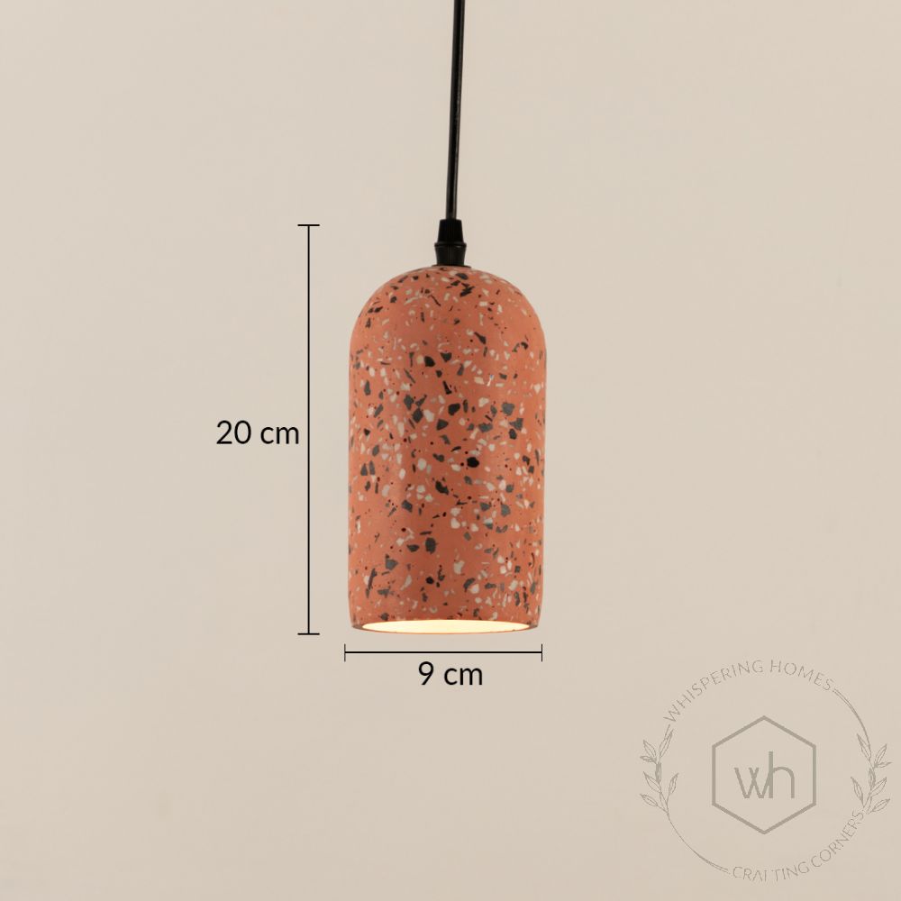 Terrazzo Cement Pendant Light Black Pink Dimensions