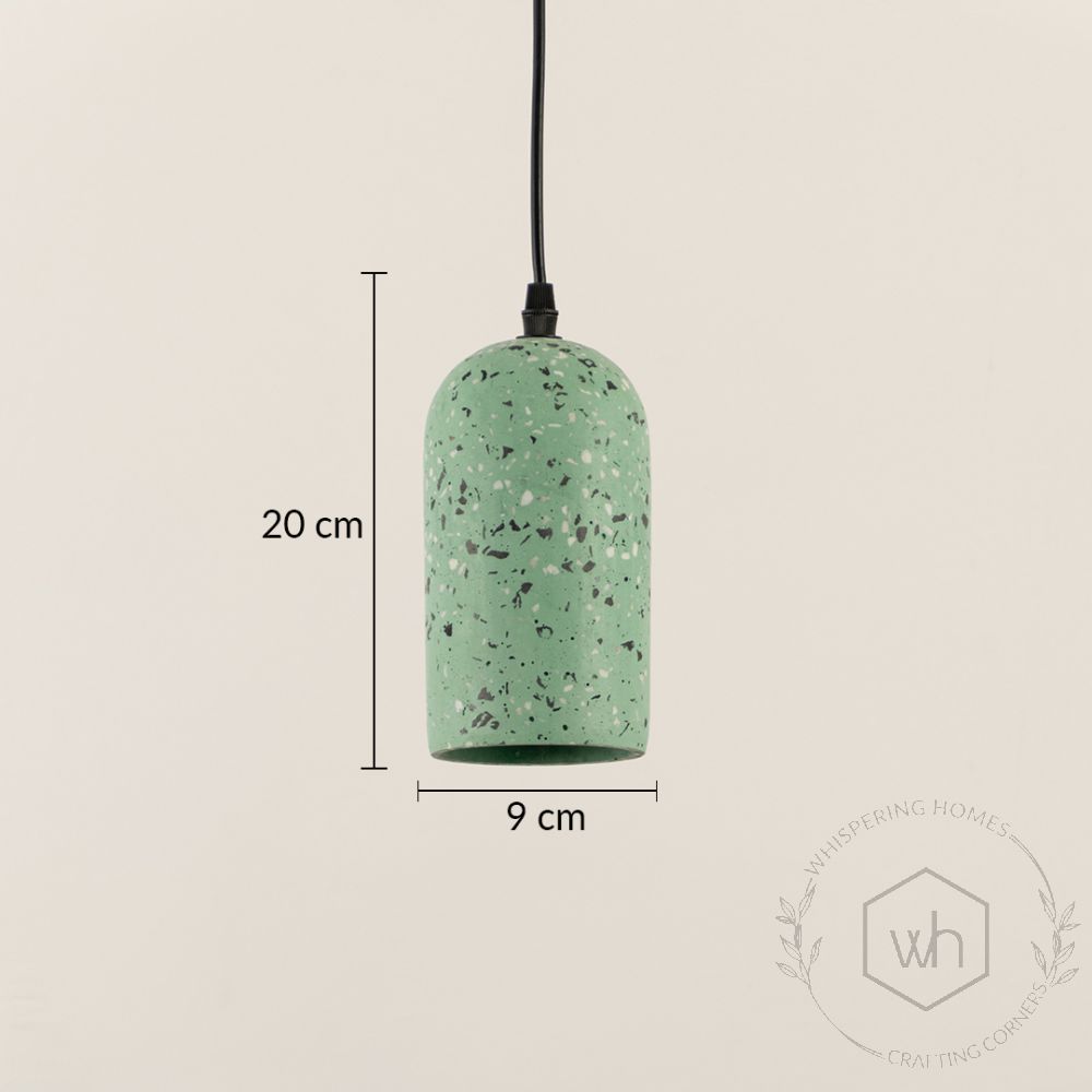 Terrazzo Cement Pendant Light Black Green Dimensions