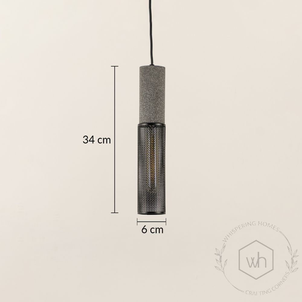 Cement Industrial Style Pendant Lamp Grey Dimensions