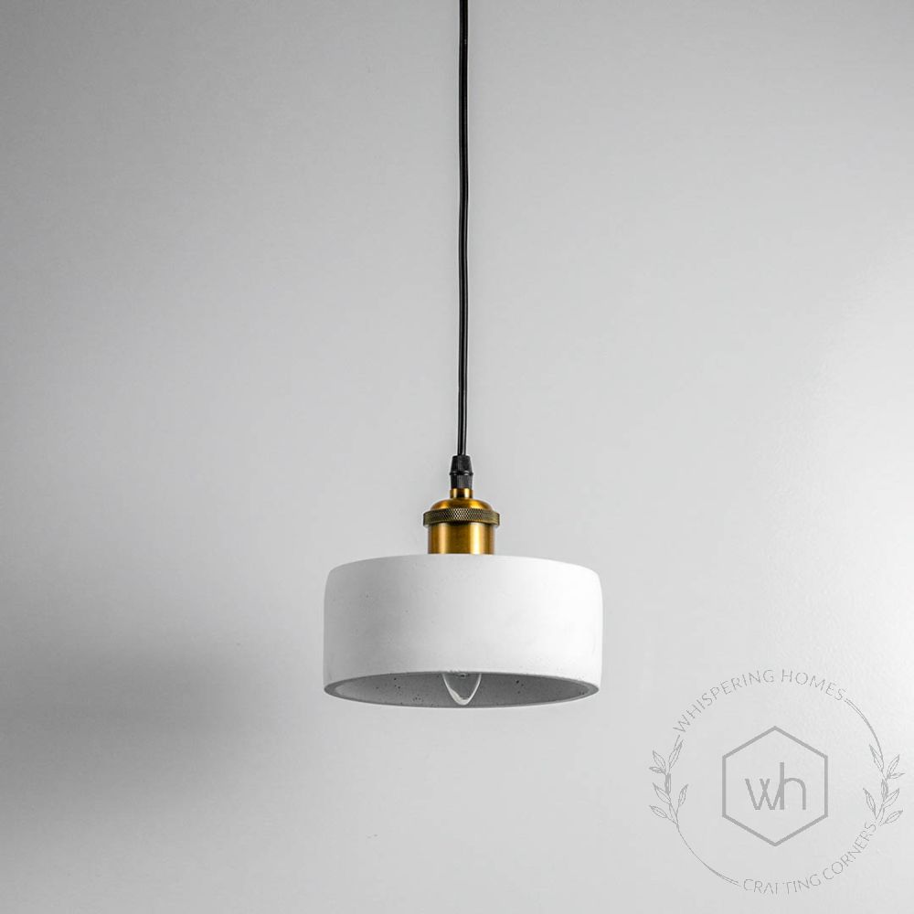 Mono White Pendant Light Light Off White Background