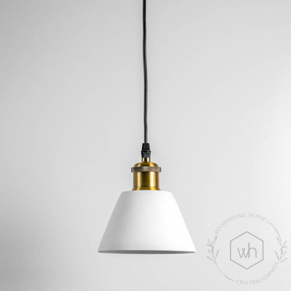 Riankh Modern Resin Pendant Lamp - White Light Off White Background