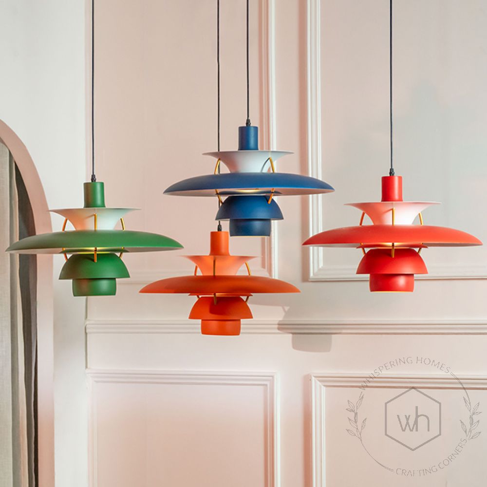 Louis Poulsen PH5 Inspired Pendant Light - Orange Lifestyle