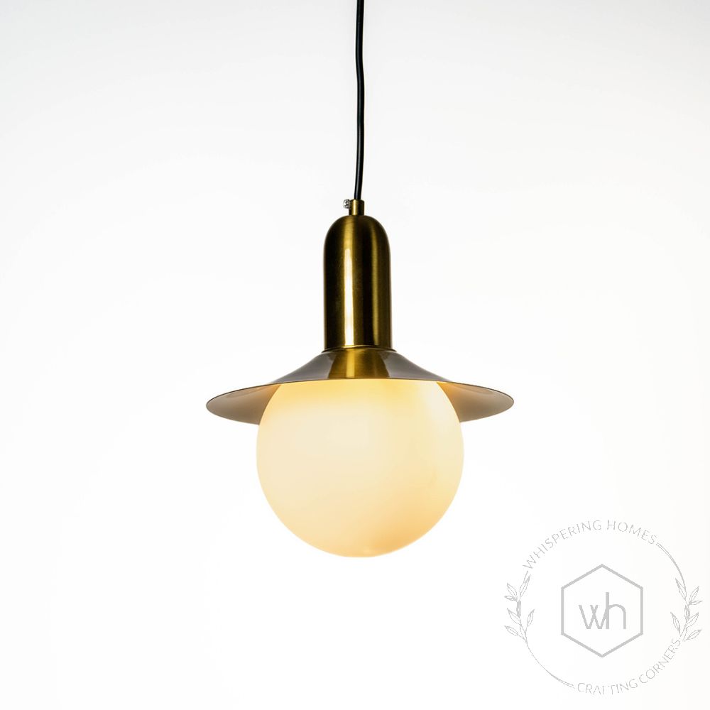 Milk Glass Global Pendant Light with Flared Shade White