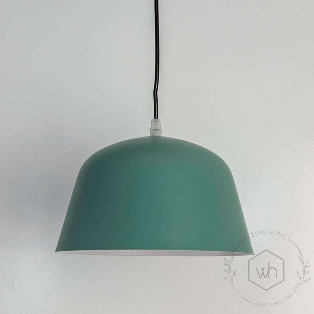 Ambit Muuto Pendant Lamp - Green Light Off White Background