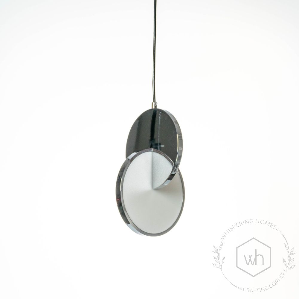 Eclipse Pendant 2 Piece Chrome Light Light Off White Background